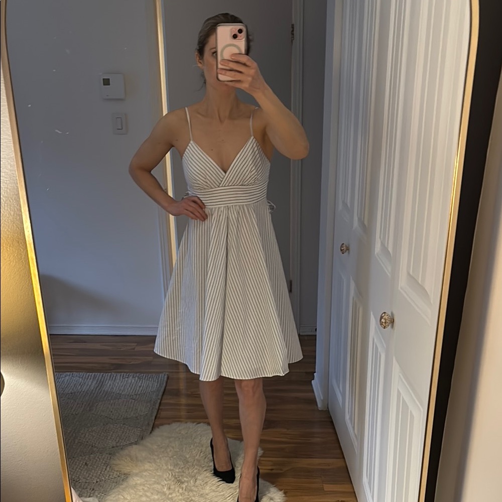 Elegant Striped White Dress